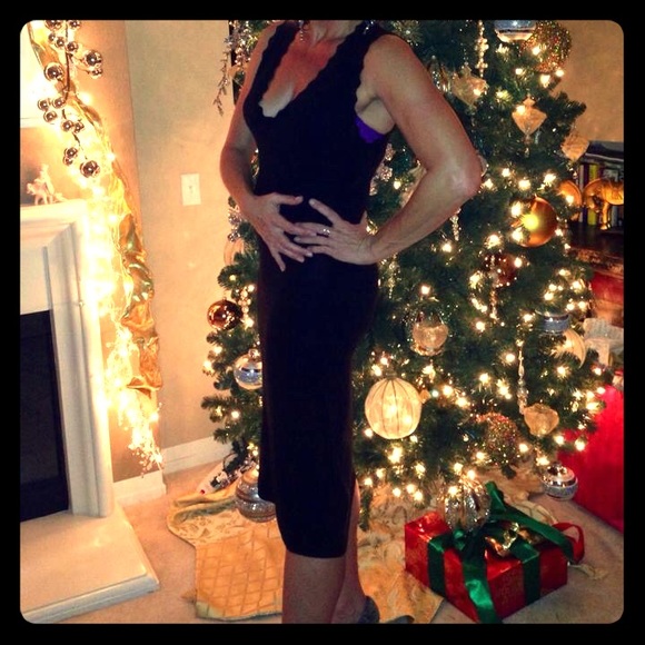 Guess Dresses & Skirts - Guess Collection clingy black knit dress!